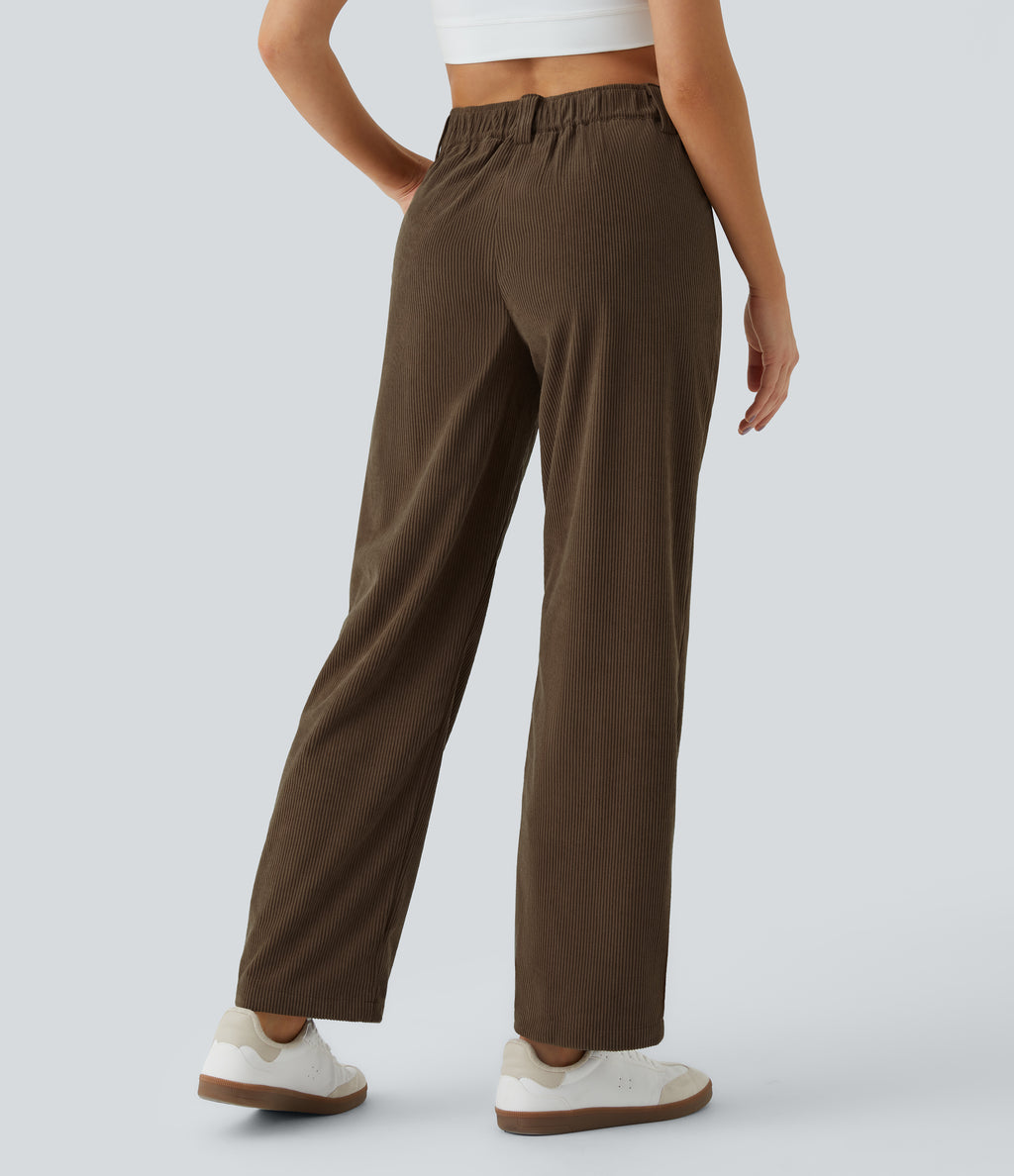 Marrón Café - Pantalón de pana casual 2