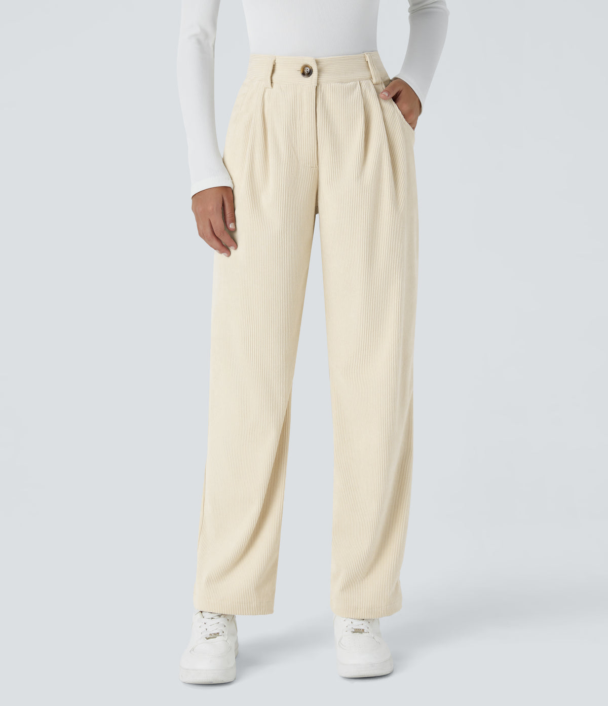 Blanco Cisne - Pantalón de pana casual 4