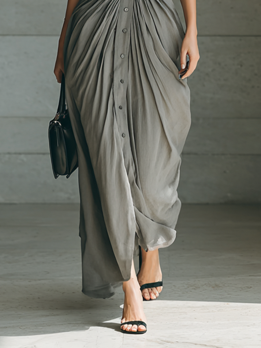 Sefora | Vestido largo plisado