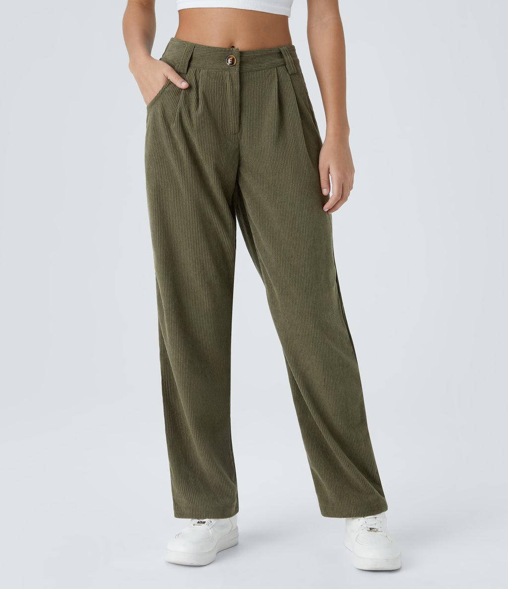 Verde Bruma - Pantalón de pana casual 4