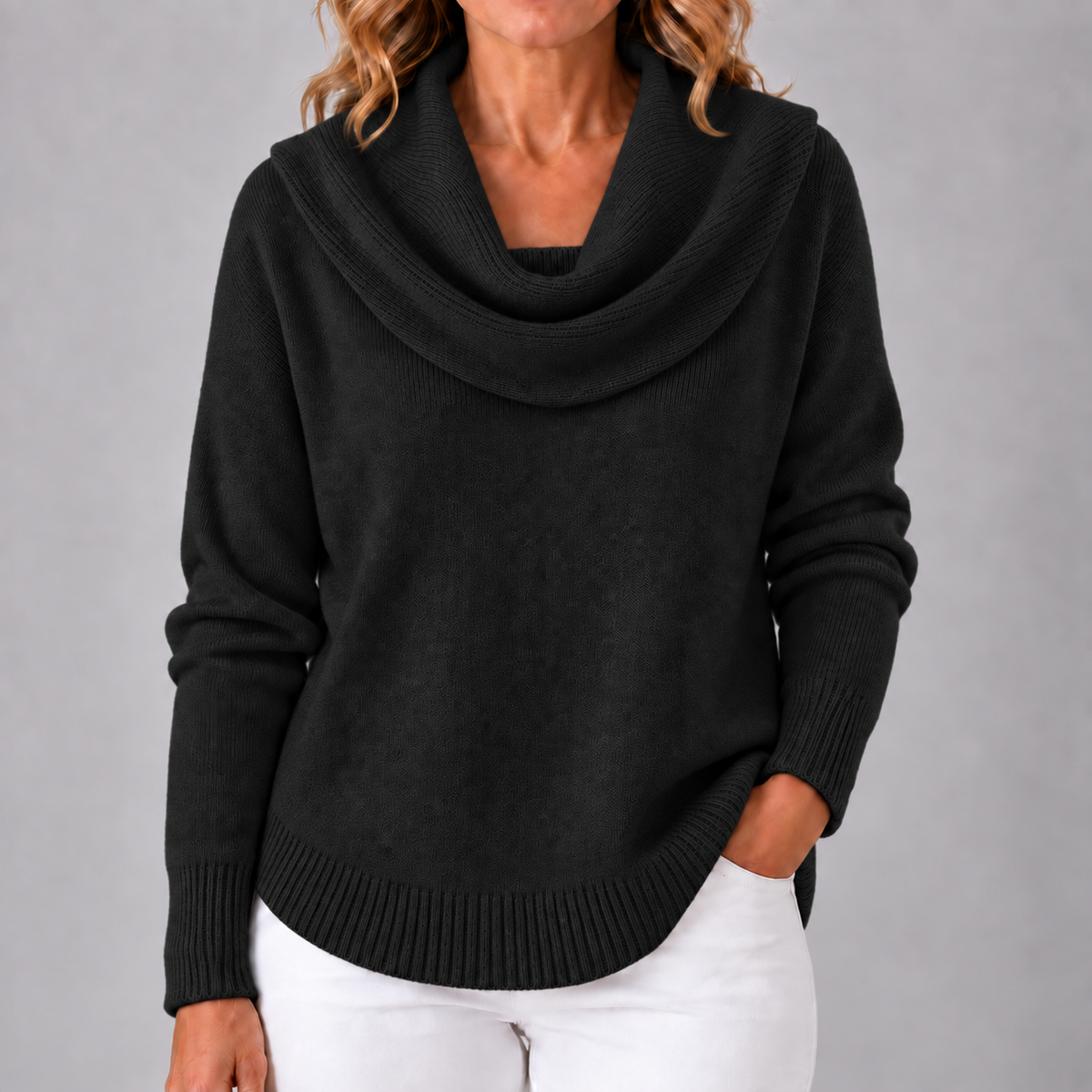 Marie | Jersey de punto elegante con cuello drapeado
