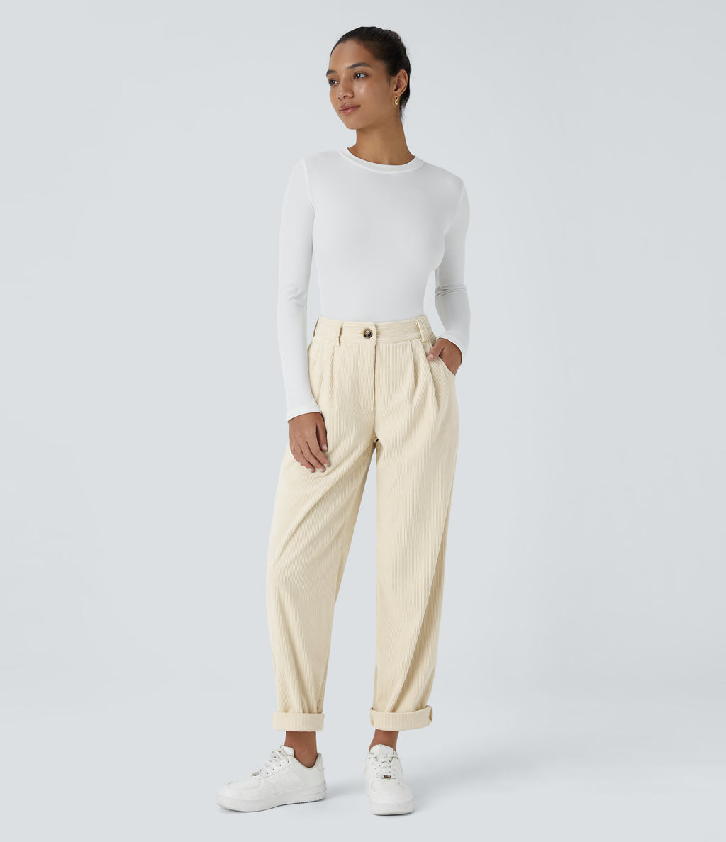 Blanco Cisne - Pantalón de pana casual 6
