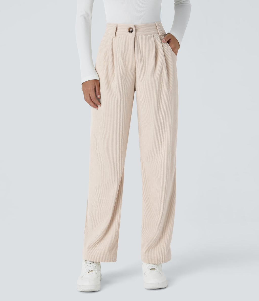 Blanco - Pantalón de pana casual 3