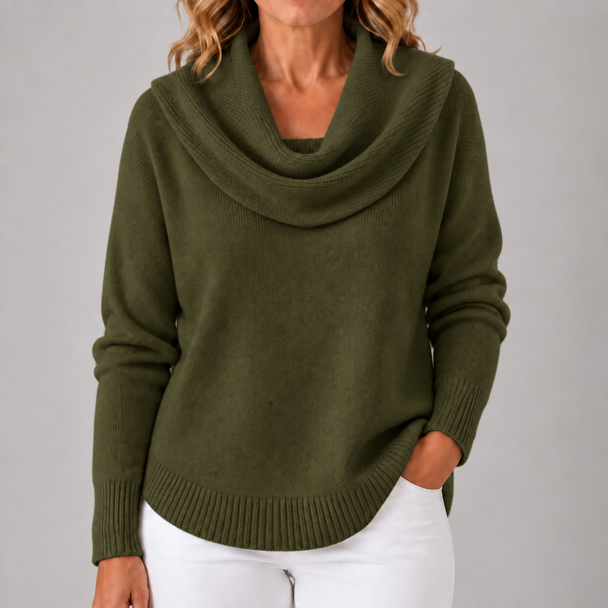 Marie | Jersey de punto elegante con cuello drapeado