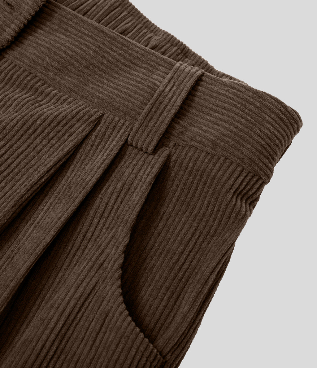 Marrón Café - Pantalón de pana casual 7