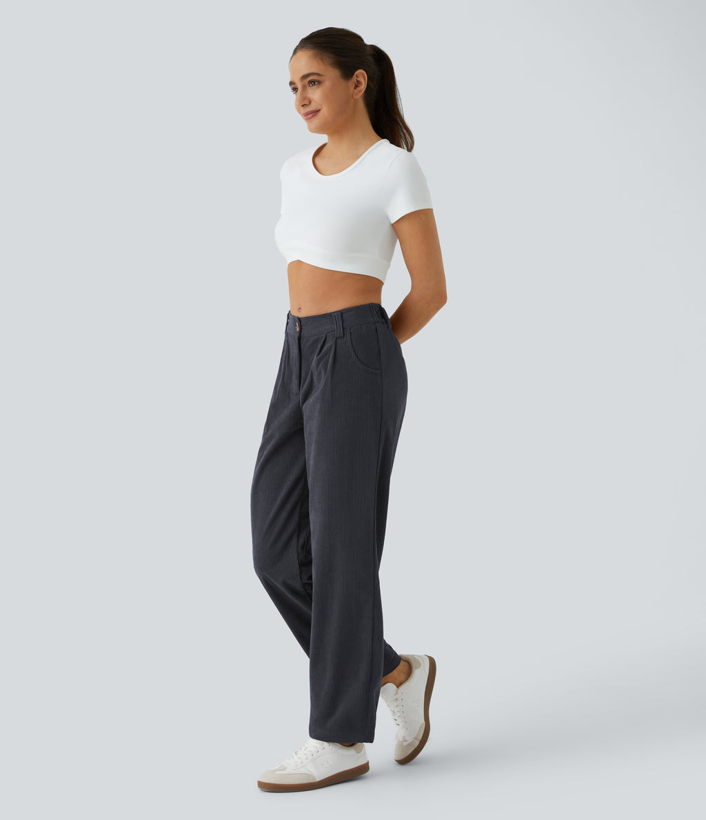 Gris Fantasma - Pantalón de pana casual 5