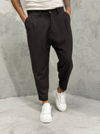 Pantalón MADRID con pinzas marrón oscuro 2