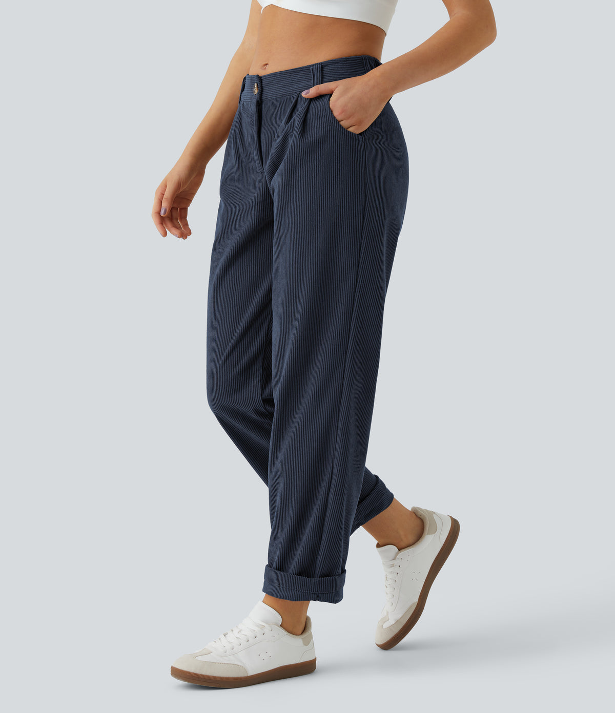 Azul Niebla - Pantalón de pana casual 1