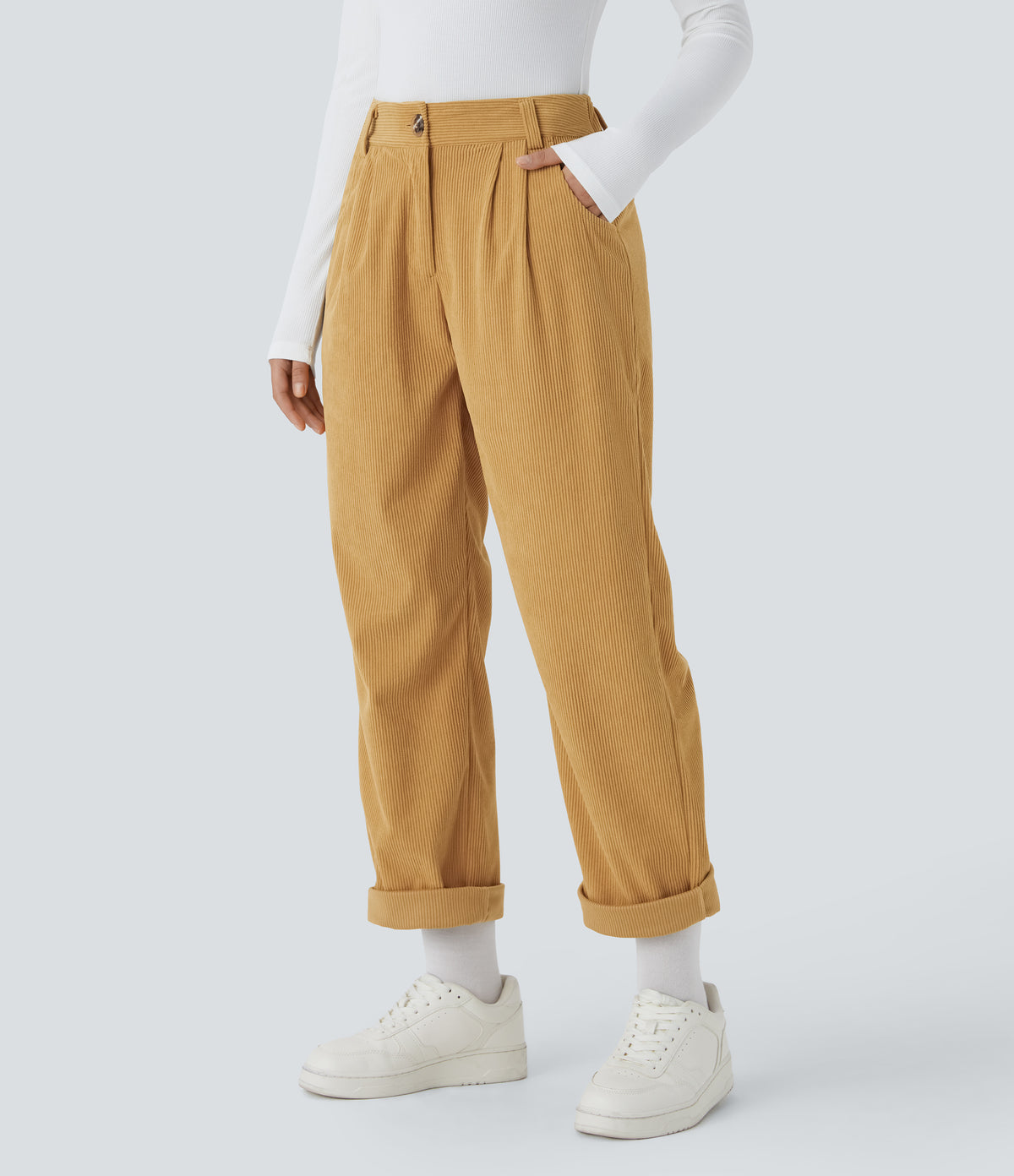 Oro Ámbar - Pantalón de pana casual 3