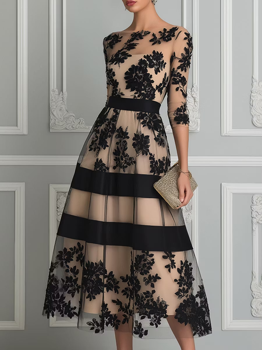 Maria - Vestido Midi Elegante de Encaje