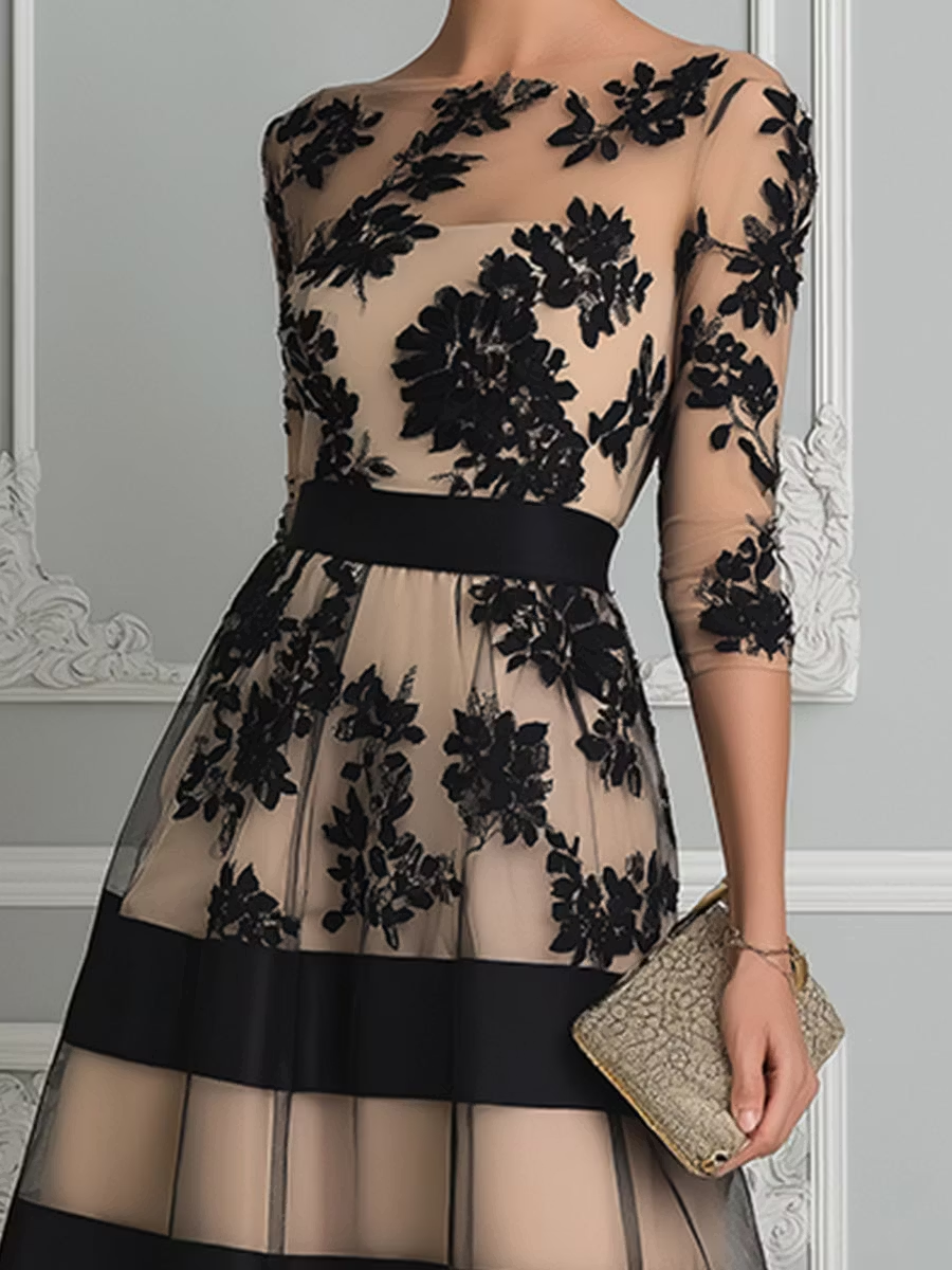 Maria - Vestido Midi Elegante de Encaje