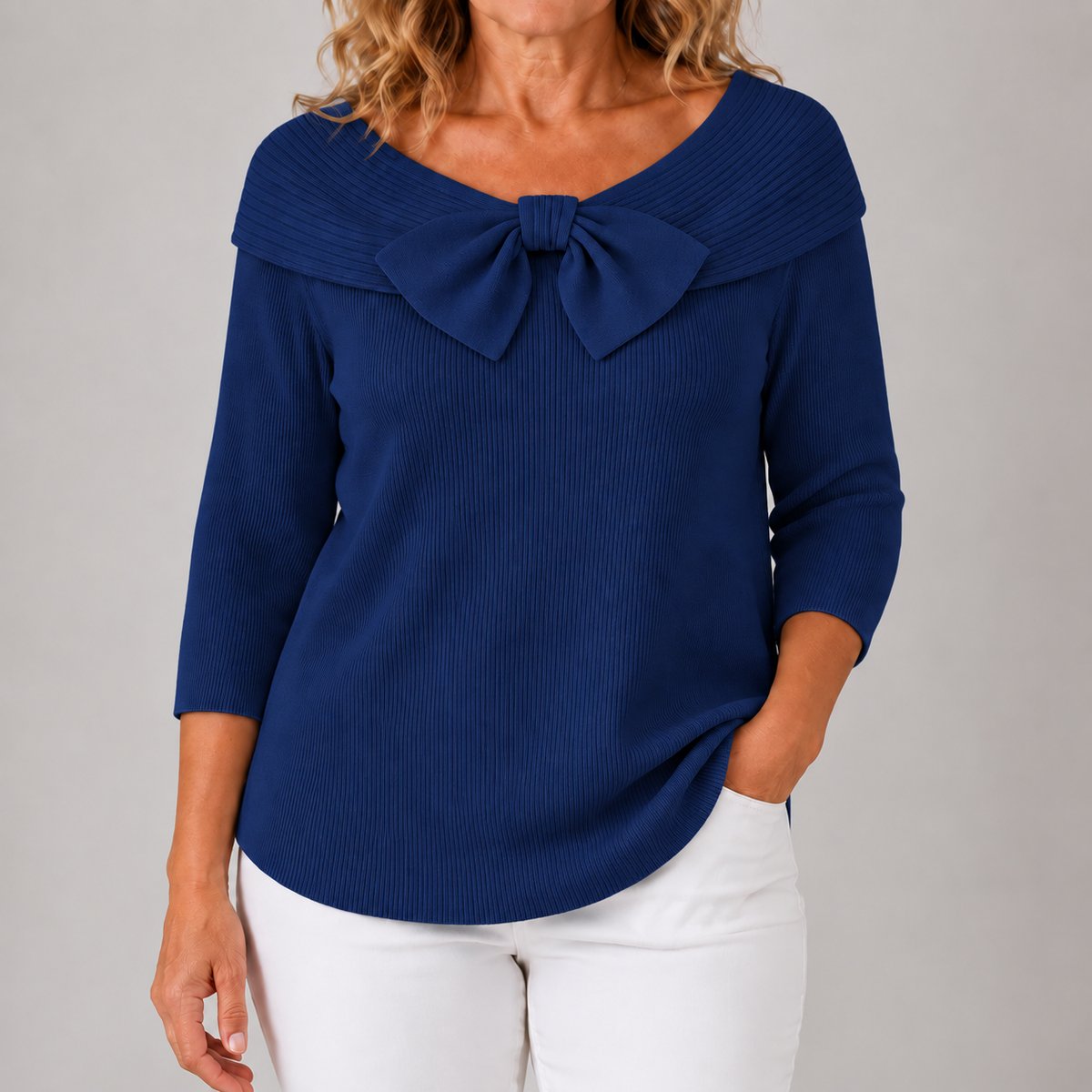 Gisela | Jersey de punto elegante con lazo