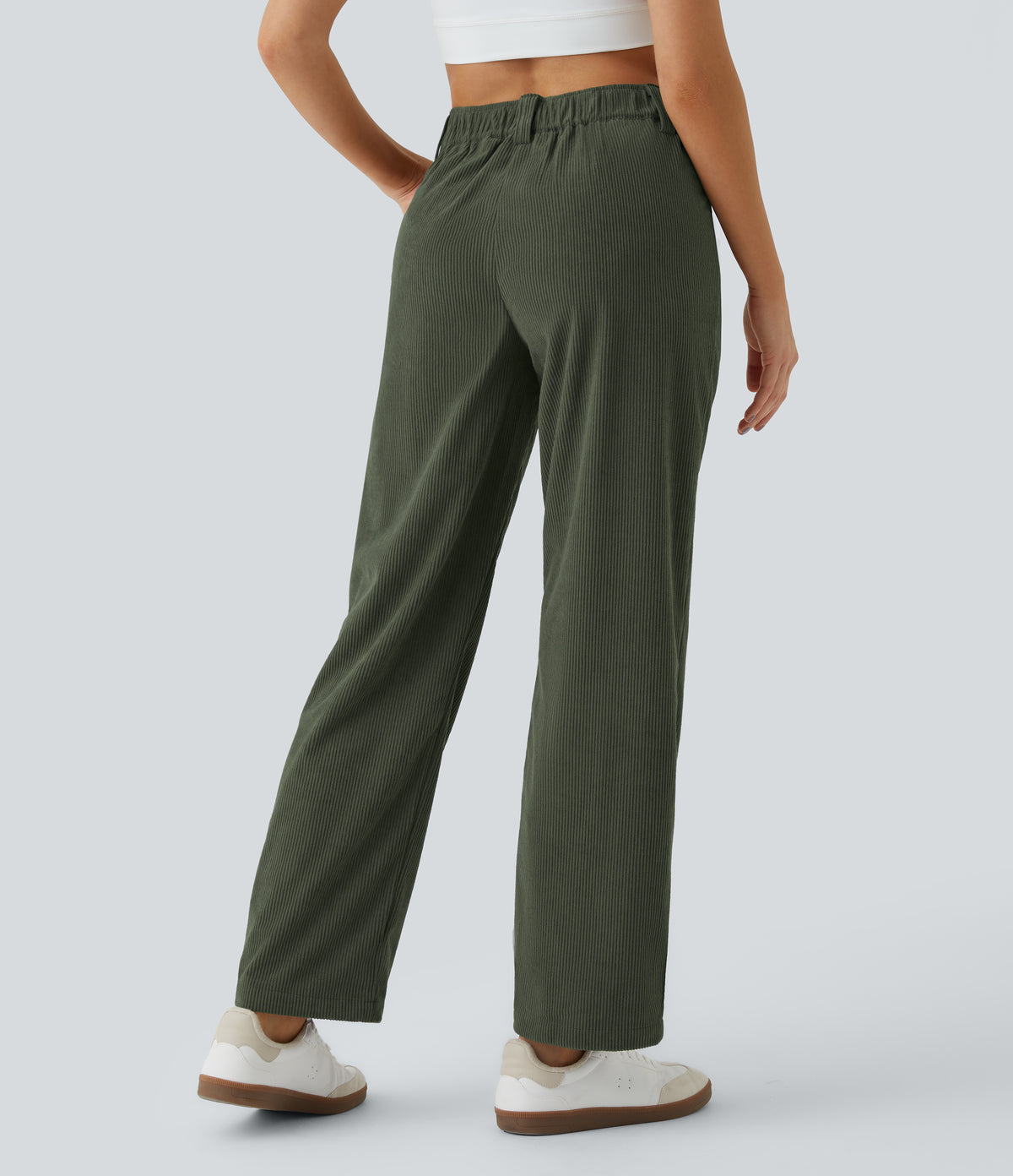 Verde Caza - Pantalón de pana casual 2