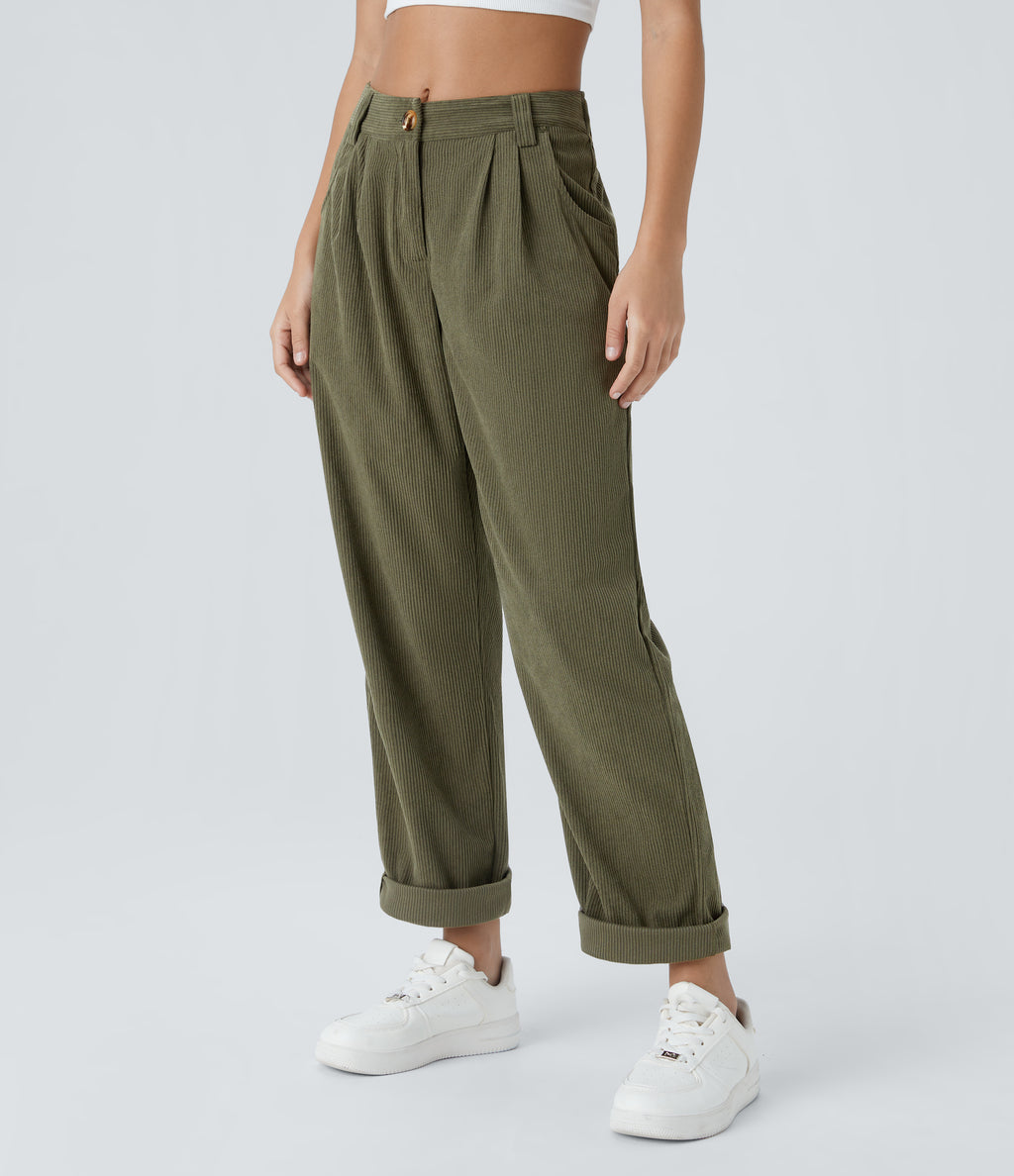 Verde Bruma - Pantalón de pana casual 3