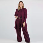 ⏳Oferta especial por tiempo limitado⏰Elegante conjunto de 3 piezas que incluye un cárdigan largo, un top y unos pantalones💞