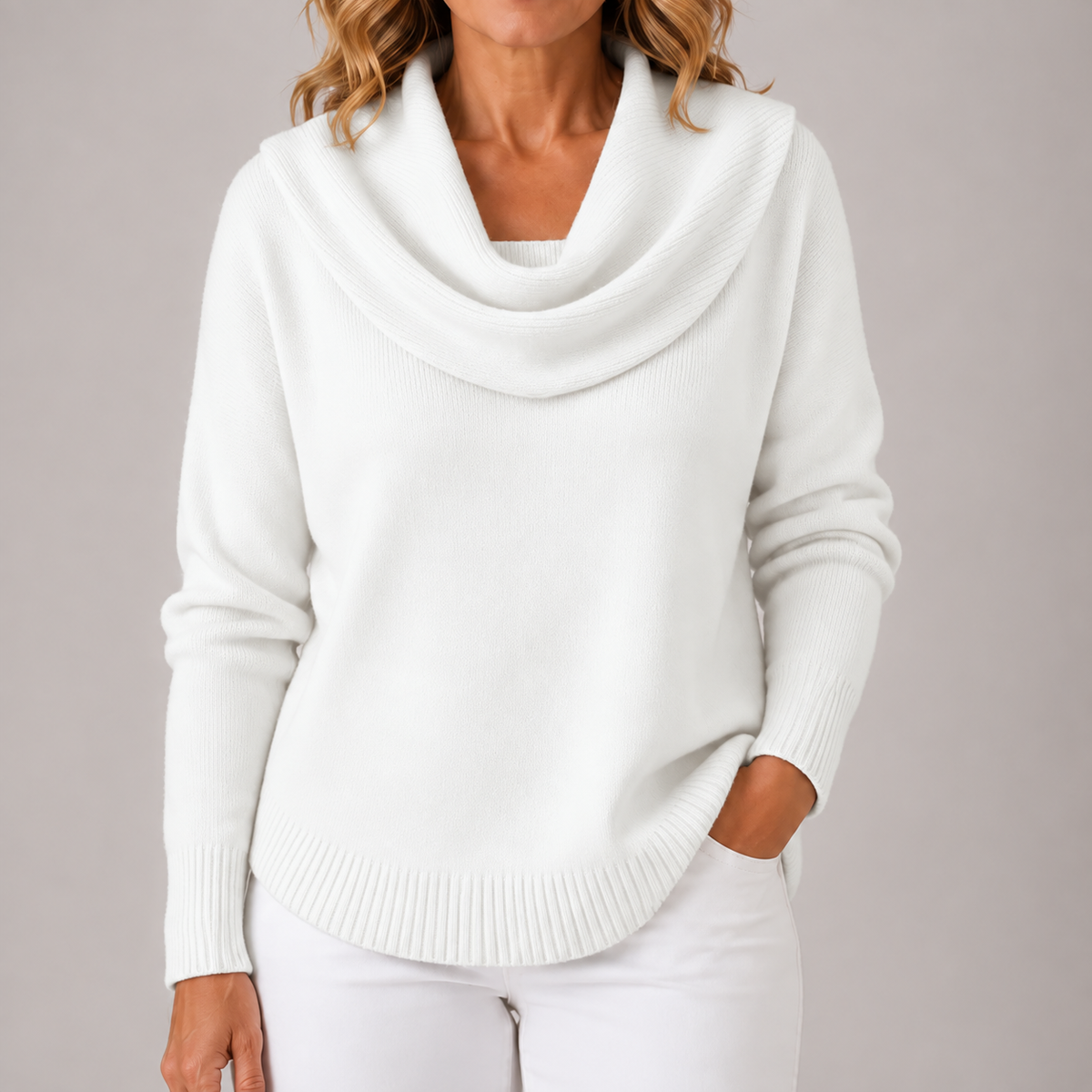 Marie | Jersey de punto elegante con cuello drapeado