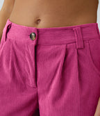Rojo Violáceo - Pantalón de pana casual 4