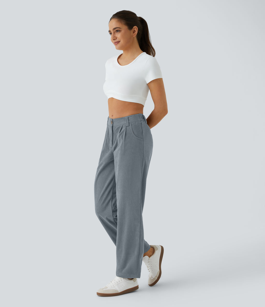 Gris Azulado - Pantalón de pana casual 5
