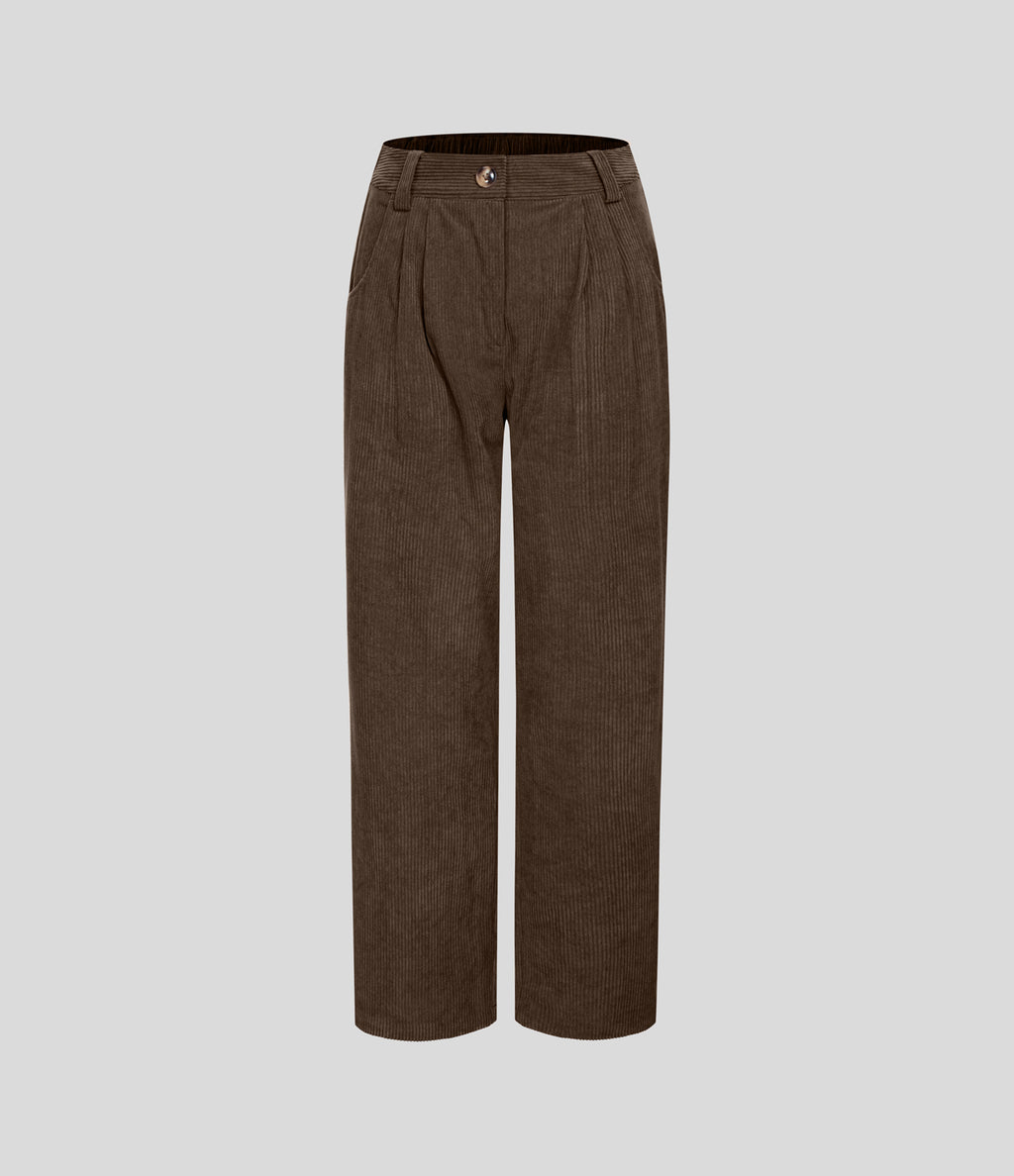 Marrón Café - Pantalón de pana casual 6