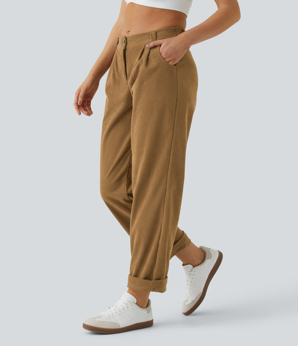 Marrón Hueso - Pantalón de pana casual 1