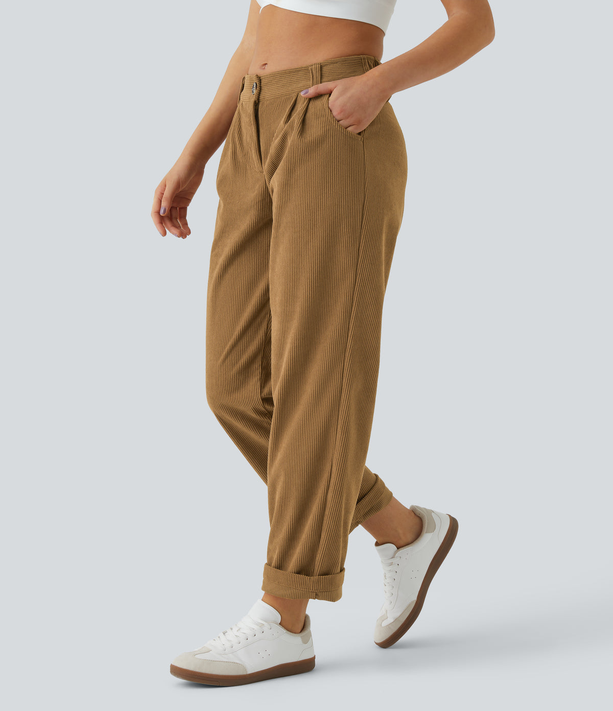 Marrón Hueso - Pantalón de pana casual 1