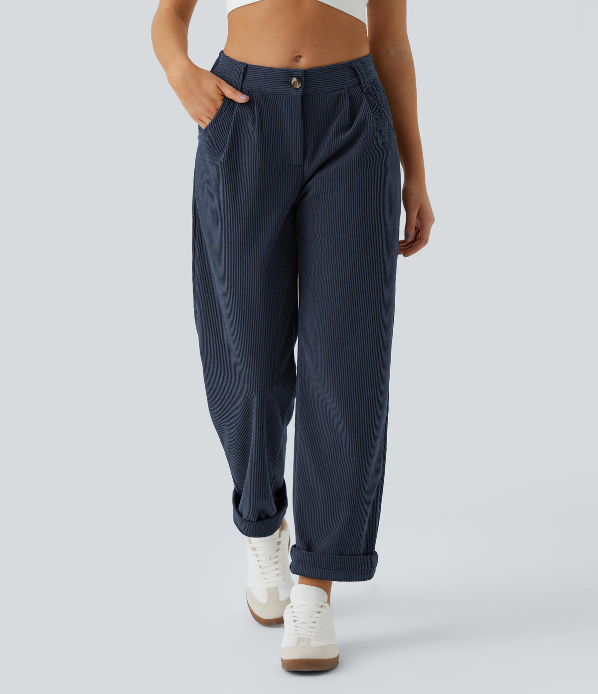 Azul Niebla - Pantalón de pana casual 3