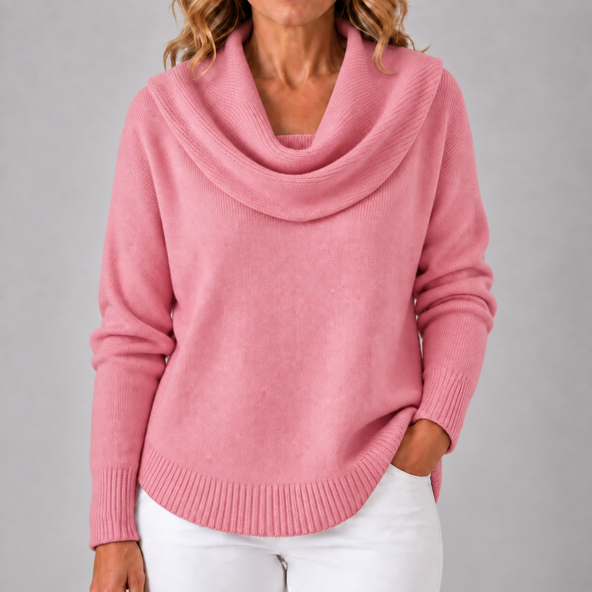 Marie | Jersey de punto elegante con cuello drapeado