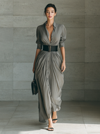 Sefora | Vestido largo plisado
