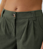 Verde Caza - Pantalón de pana casual 4
