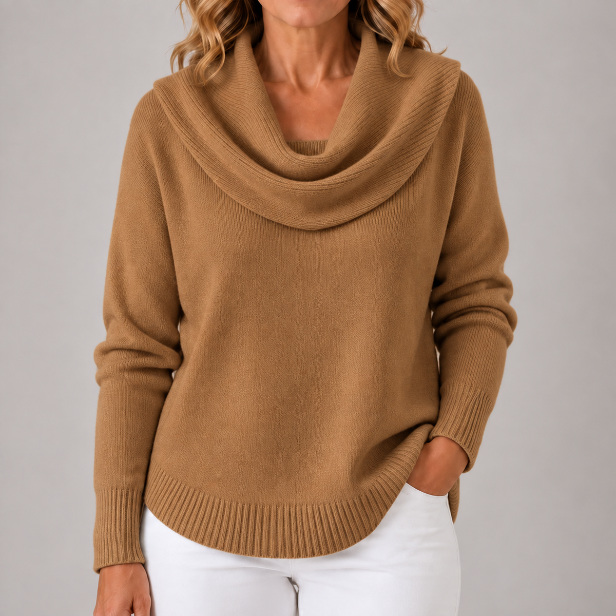 Marie | Jersey de punto elegante con cuello drapeado