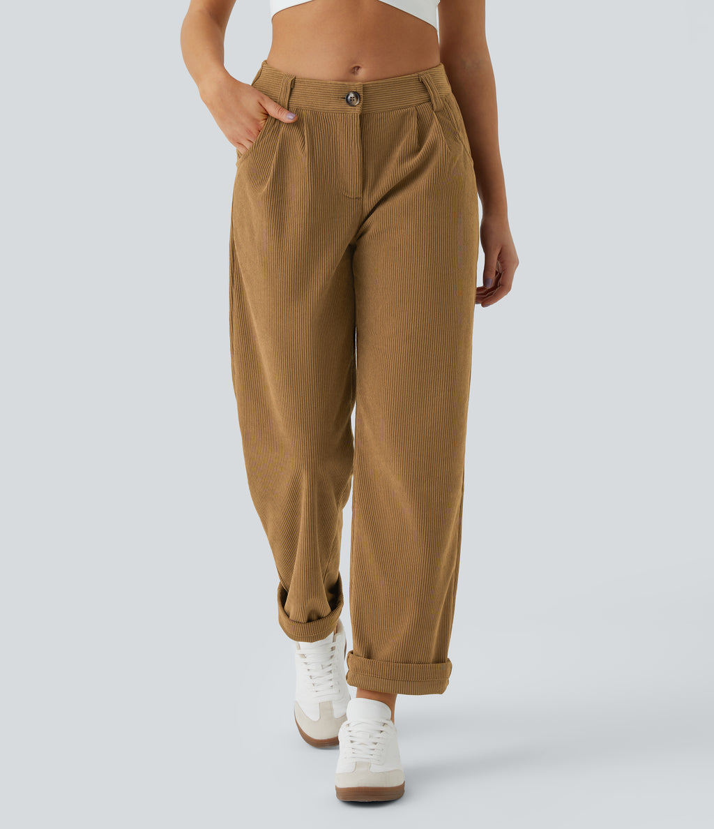 Marrón Hueso - Pantalón de pana casual 3