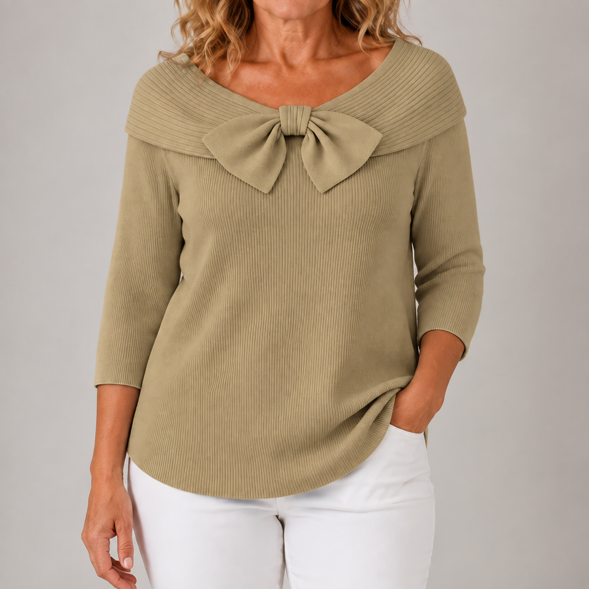 Gisela | Jersey de punto elegante con lazo