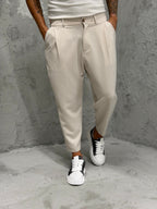 Pantalón MADRID con pinzas beige claro 2