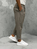 Pantalón MADRID con pinzas taupe 3