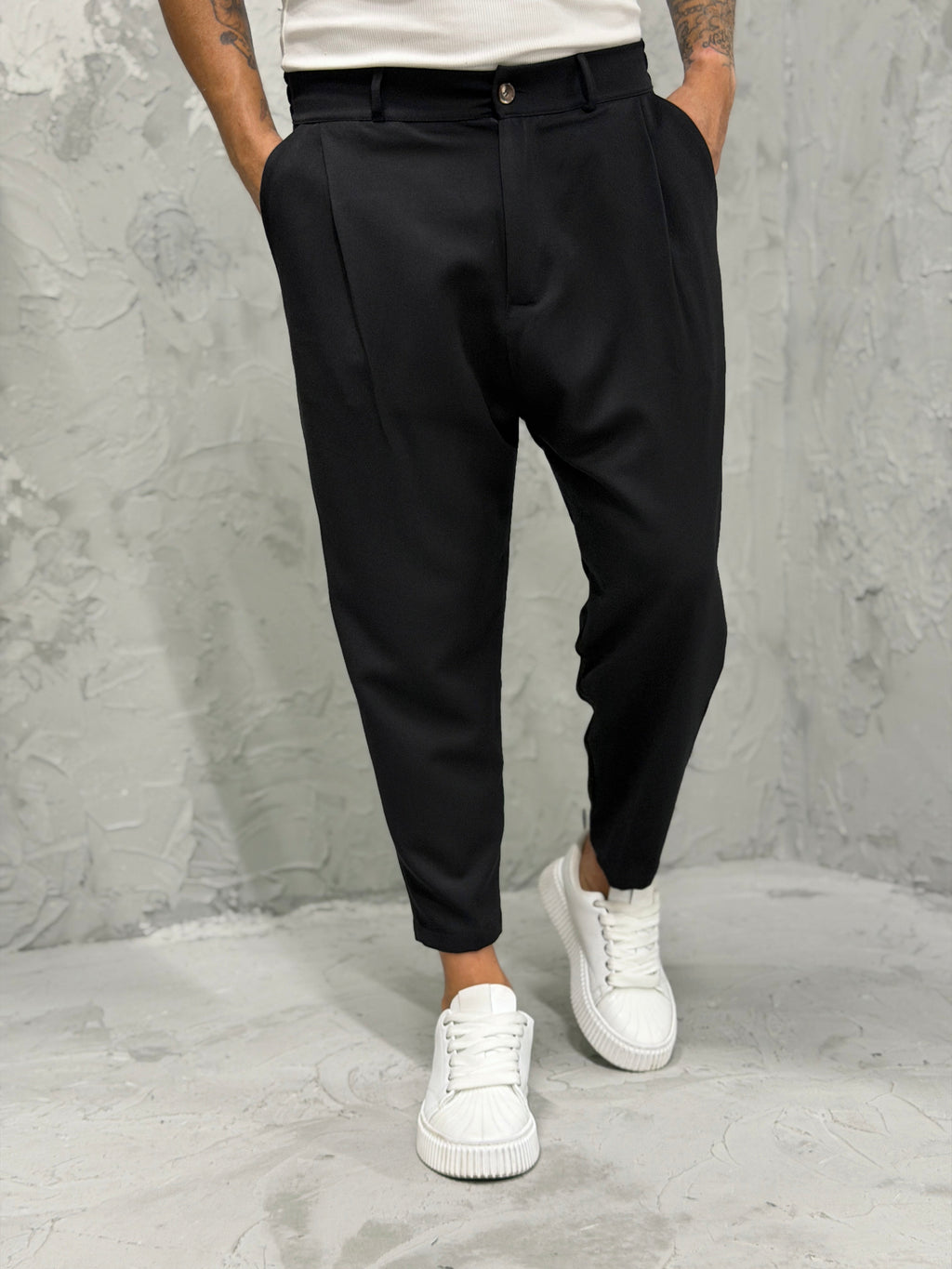 Pantalón MADRID con pinzas negro 2