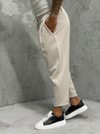 Pantalón MADRID con pinzas beige claro 3