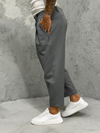 Pantalón MADRID con pinzas gris oscuro 3
