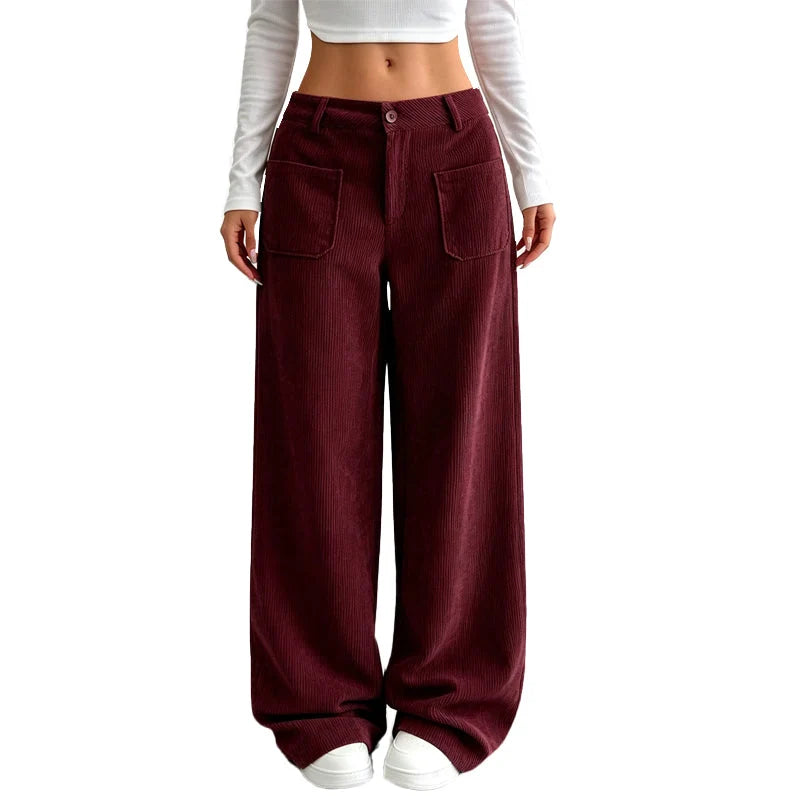 Raquel Ortiz - Pantalones de mujer de corte ancho y estilo informal
