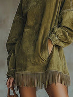 Gabriel | vestido con cuello alto y flecos