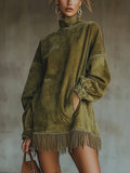 Gabriel | vestido con cuello alto y flecos