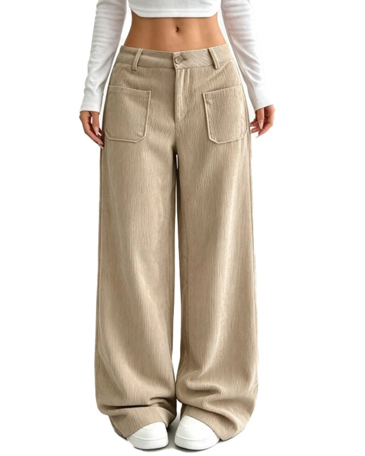 Raquel Ortiz - Pantalones de mujer de corte ancho y estilo informal