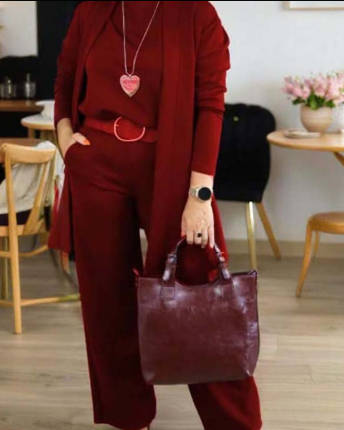 ⏳Oferta especial por tiempo limitado⏰Elegante conjunto de 3 piezas que incluye un cárdigan largo, un top y unos pantalones💞