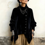Chaqueta de terciopelo Aitana en negro