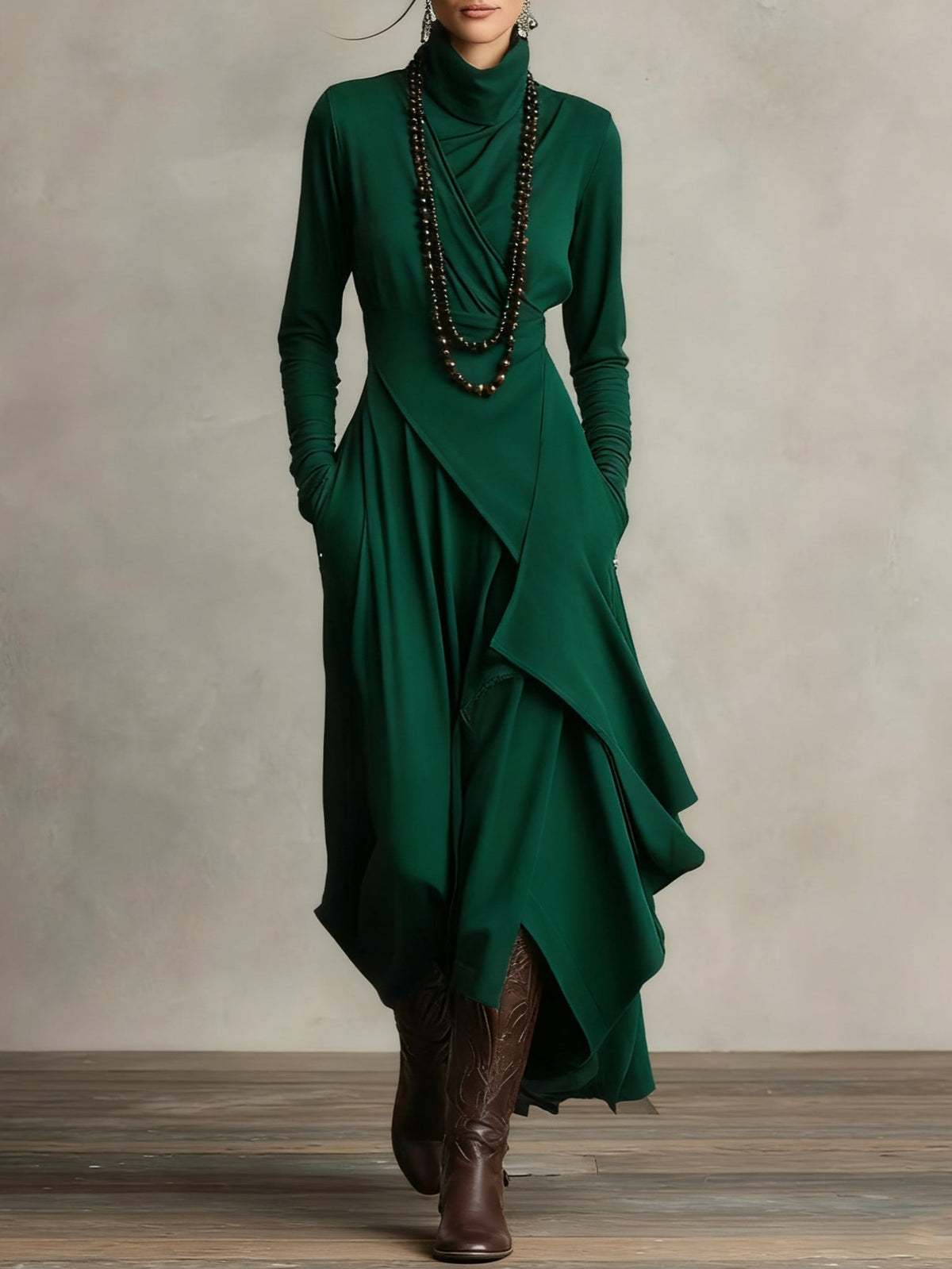 Arielle | Vestido vintage con cuello asimétrico