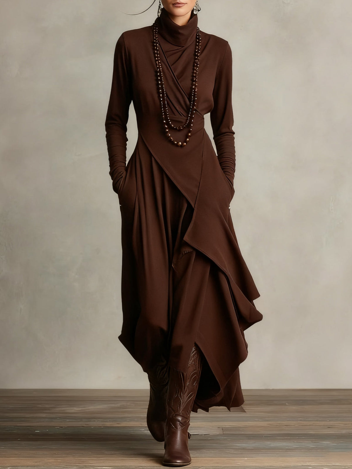Arielle | Vestido vintage con cuello asimétrico