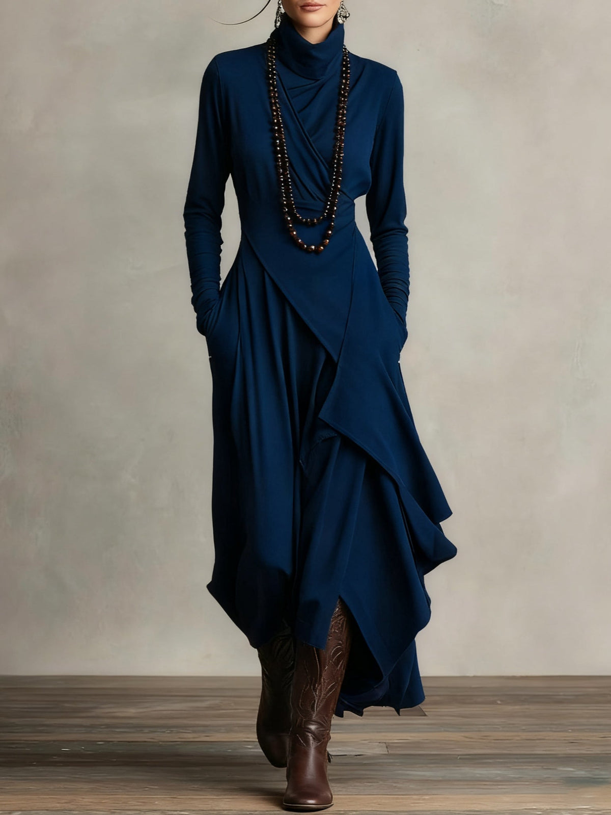 Arielle | Vestido vintage con cuello asimétrico