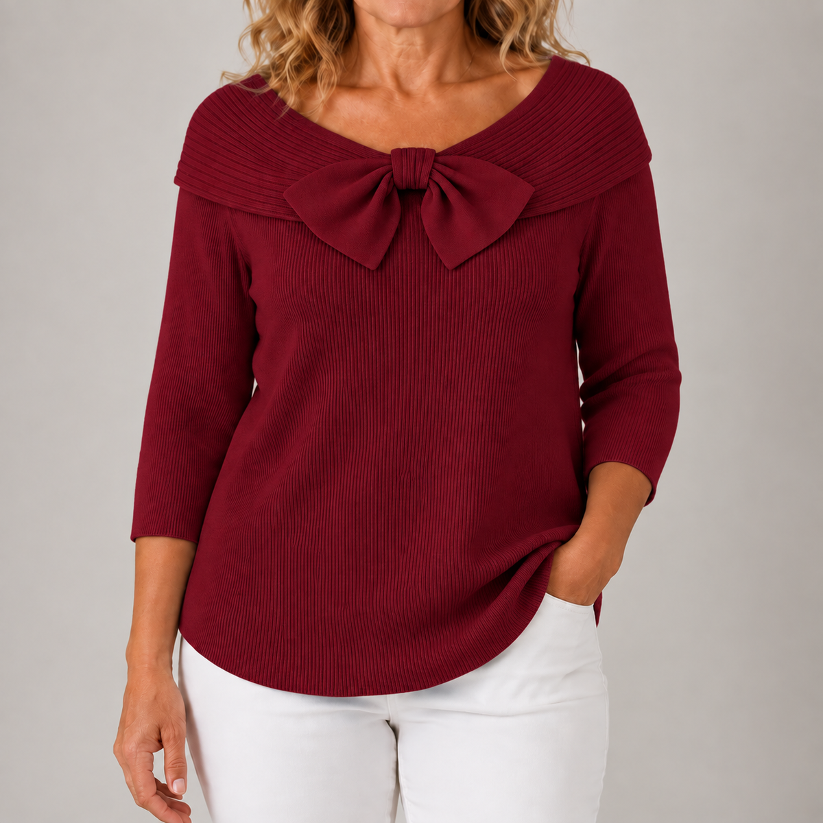 Gisela | Jersey de punto elegante con lazo