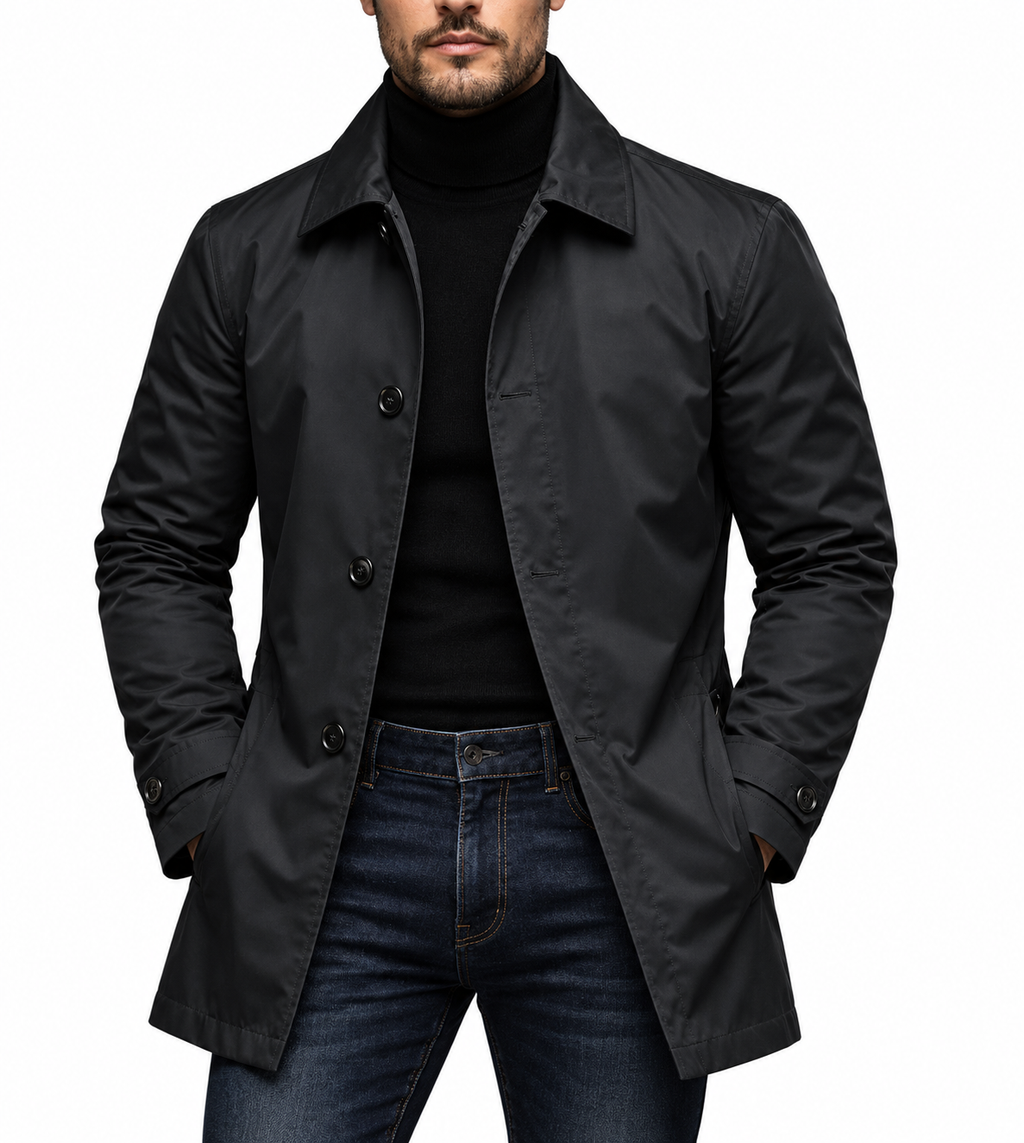 ⏰ Último día de rebajas – 50 % DE DESCUENTO ✨ Gabardina impermeable de hombre de longitud media