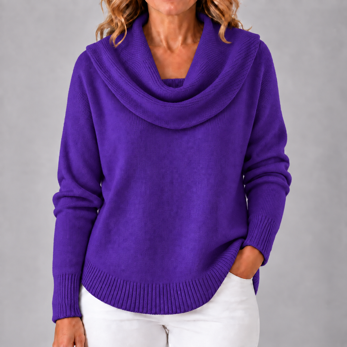 Marie | Jersey de punto elegante con cuello drapeado