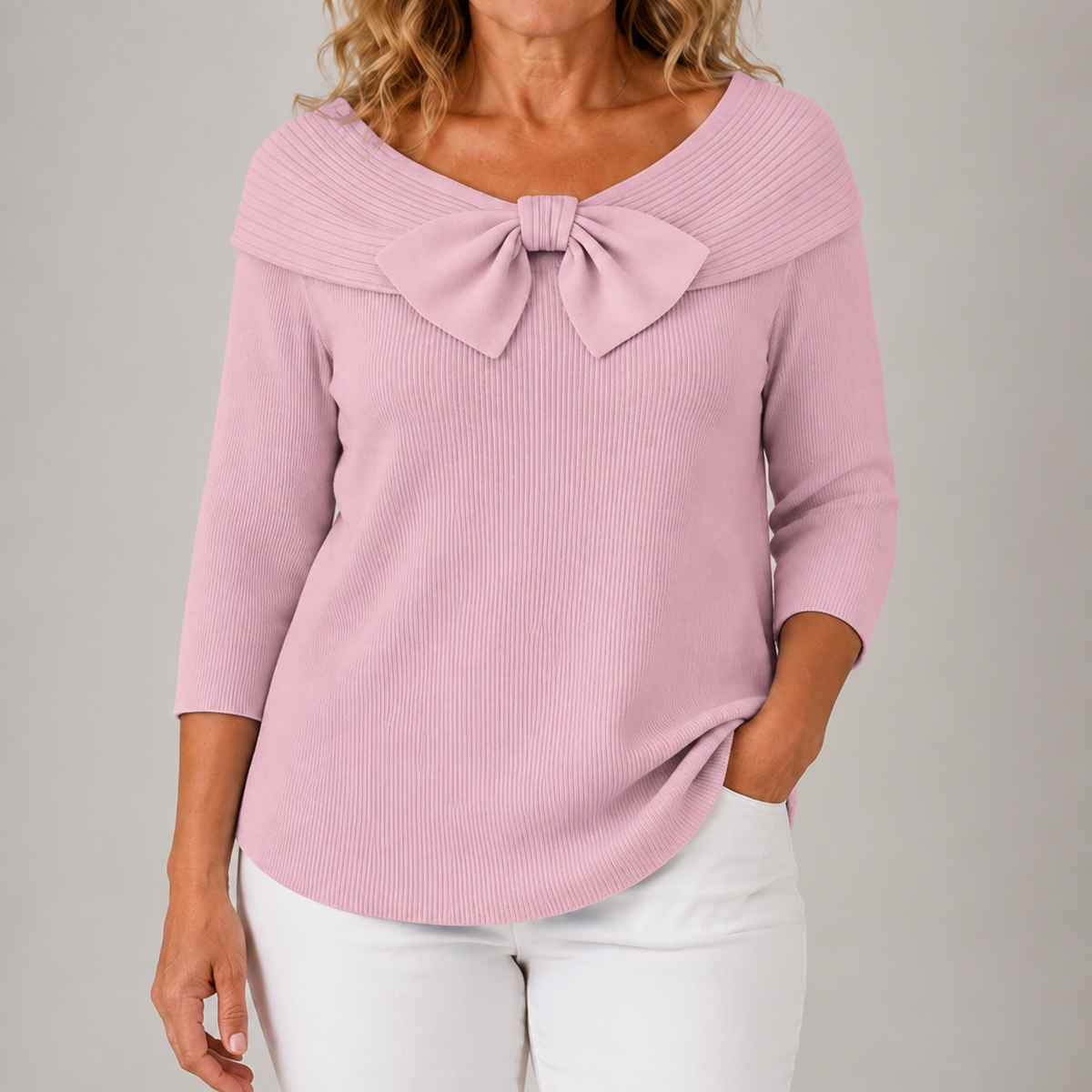Gisela | Jersey de punto elegante con lazo